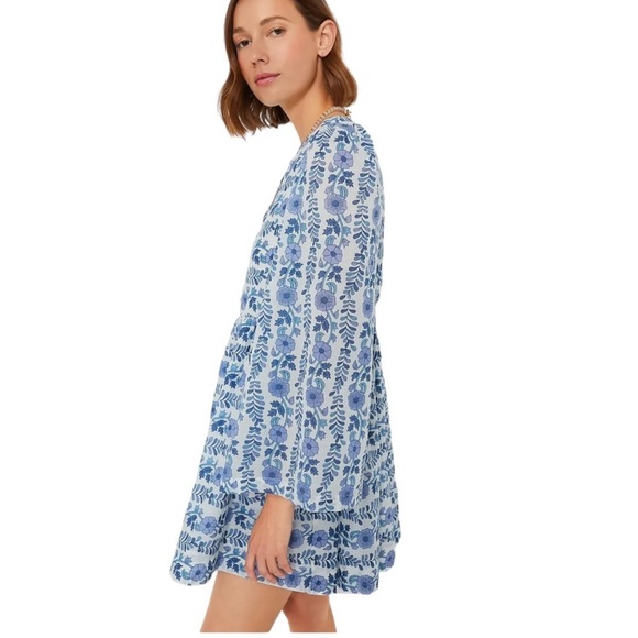 NWT Alix of Bohemia Silvie Iris Ivy Cotton Mini Dress Blue Size XS - Picture 4 of 15